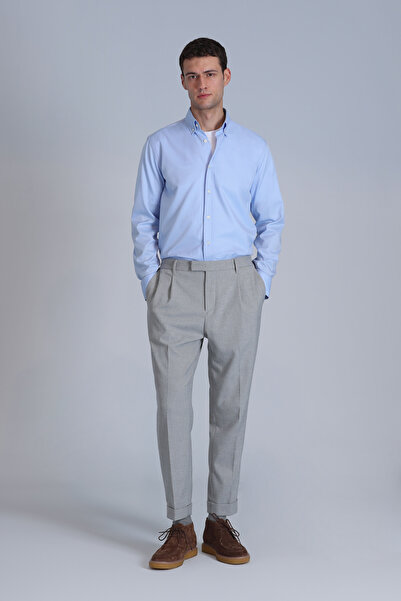 Lufian Jakob Men - Синя базова риза Slim Fit