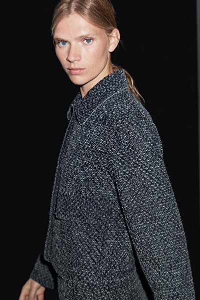 Massimo Dutti Dokulu kısa denim ceket