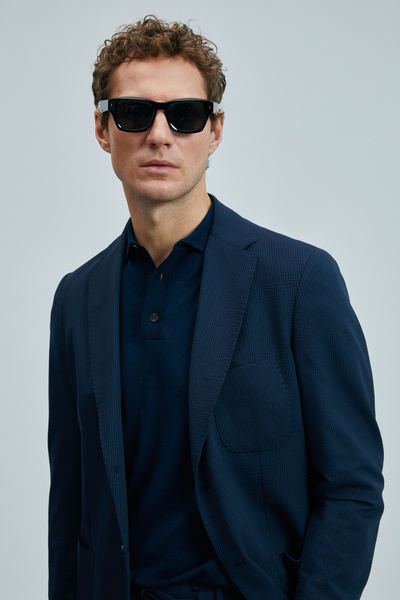 Lufian Asel Spor Erkek Blazer Ceket Slim Fit Lacivert