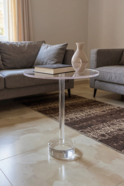 Living Round acrylic table, width 40 cm, height 55 cm.
