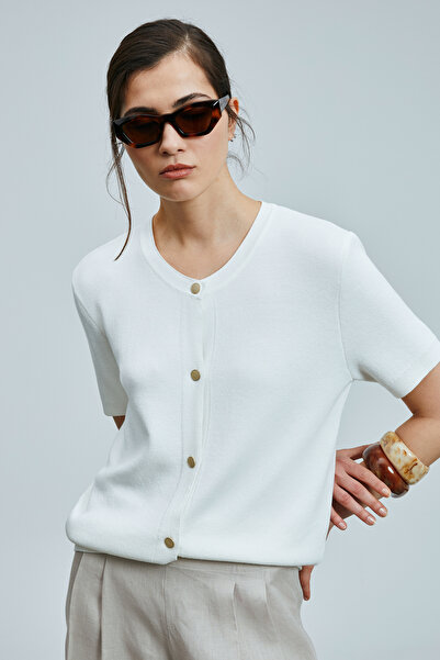 Lufian Lugano Women's Rayon Cardigan Ecru