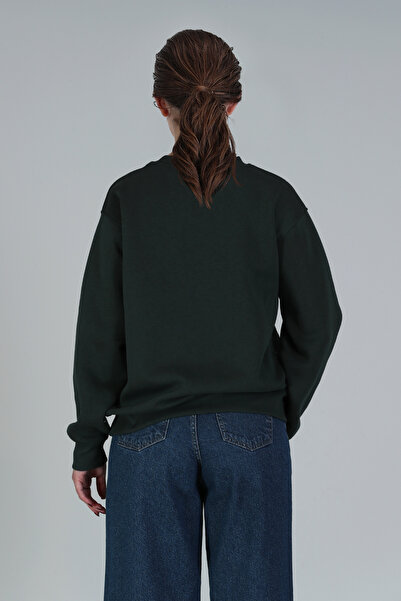 Lufian Pıtcher Kadın Örme Sweatshırt Çimen Yeşili