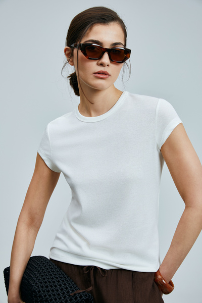 Lufian Γυναικείο T-Shirt Ann Κρεμ