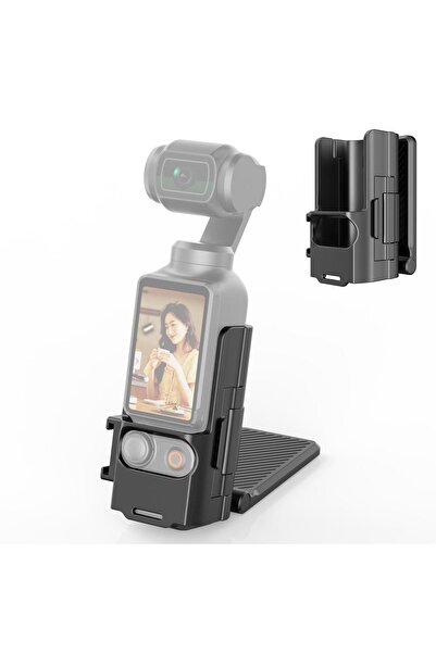 DJI OSMO Pocket 3 PULUZ Koruyucu Çerçeve Manyetik Masaüstü Montaj Açısı Ayarlanabilir Taban (Siyah)