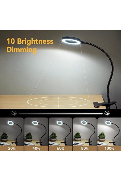 Saharaz Magnifying Glass With Light 5X Lamp,9W*48 LED,3 Modes 10 Dimmable With Stand for Read Craft Work