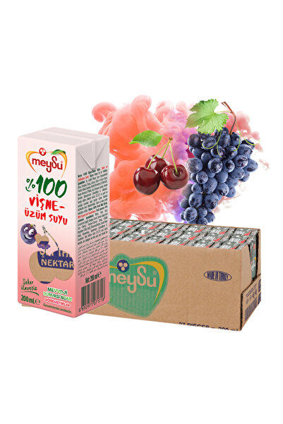 Meysu %100 Meyve Suyu Vişne-Üzüm 200 ml x 27 Adet Koli