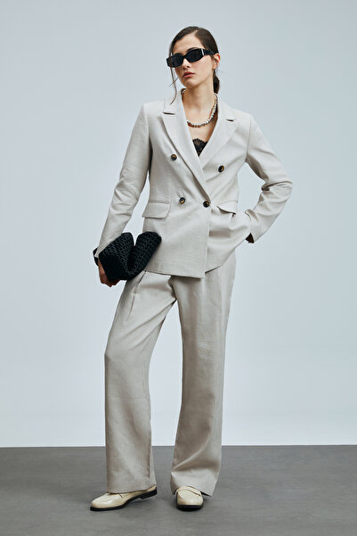 Lufian Hestıa Kadın Keten Pantolon Bej