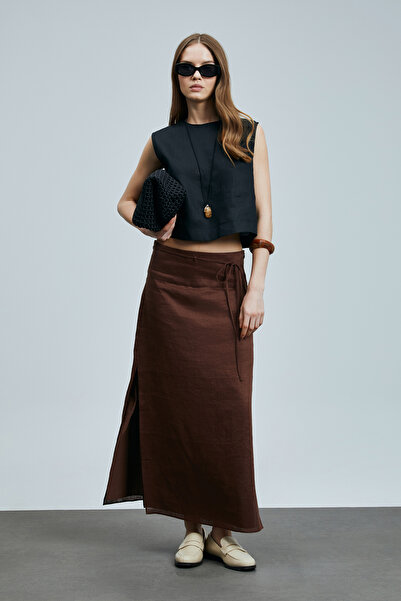 Lufian Karen Women's Linen Blouse Black