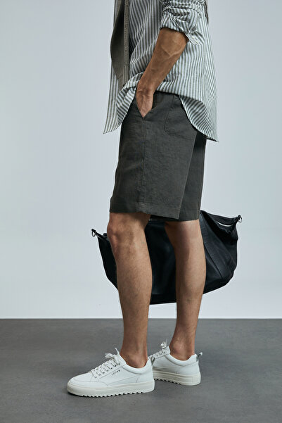 Lufian Ανδρικό σορτς Chino Peler Sports Slim Fit Χακί