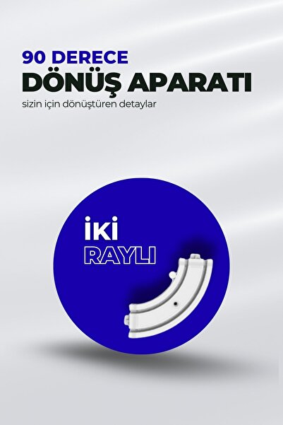 Kornişsan 90 Derece Dönüş Imkanı Sunan 2 Raylı Korniş Dönüş Aparatı