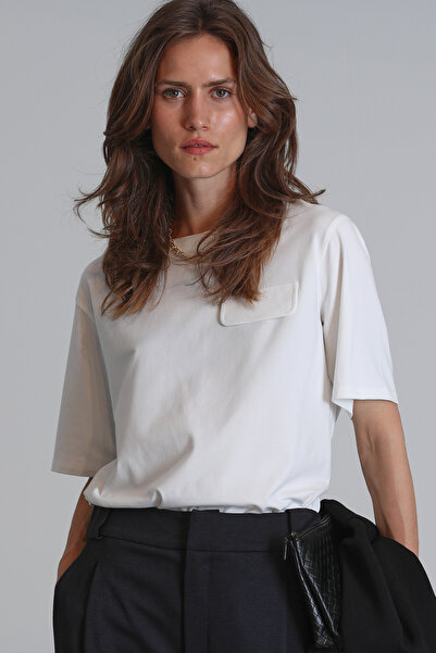 Lufian Γυναικείο T-Shirt Veronica Ecru - Κανονική Εφαρμογή