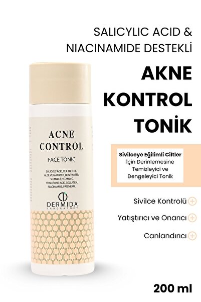 DERMİDA ve Akne Karşıtı, Sebum Dengeleyici, Gözenek Sıkılaştırıcı Tonik 200 ml