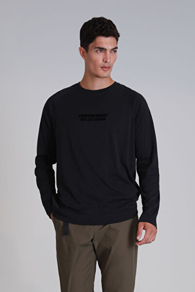 Lufian Ανδρικό μαύρο μακρυμάνικο μπλουζάκι Holly