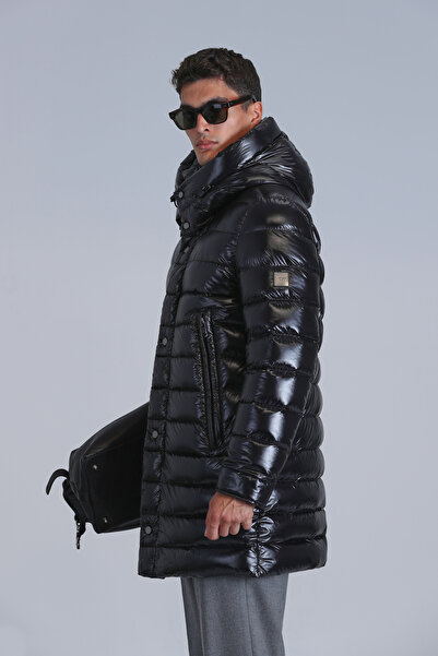 Lufian Albert Kaz Tüyü Erkek Mont Siyah