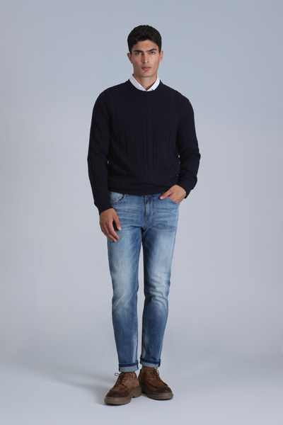 Lufian Ανδρικό πουλόβερ Navy Blue Lucky