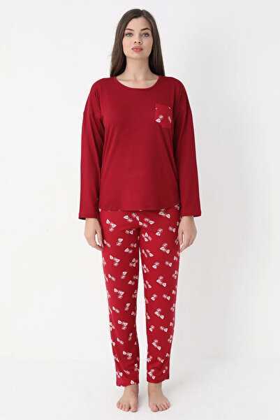 TURAY Σετ πιτζάμες Weeknd Lights Bamboo Longtail Γυναικείες μπορντό