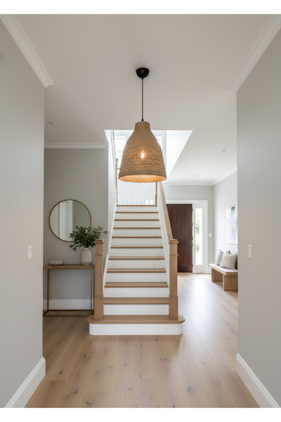 Smyrna Dekorasyon Terra Dekoratif Doğal Jüt Avize, Hasır Avize, Bohem Avize, Rustik Avize, Salaş El Yapımı Avize