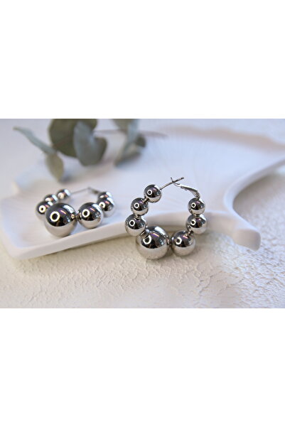 Aksesuar Steel Earrings - Multi-Bulk Hoop Set