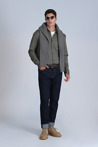 Lufian Ferla Erkek Basic Gömlek Slim Fit Açık Yeşil