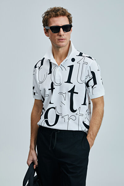 Lufian Tricou polo Diamond Smart pentru bărbați, alb