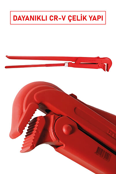 İzeltaş 2201100015 Maşalı Boru Anahtarı 1.5” (85°) Cr-V Çelik, Ergonomik Sap, Dişli Kavrama Sistemli