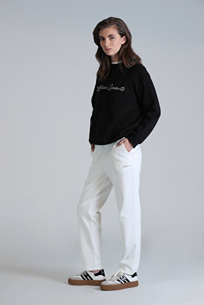 Lufian Loved Kadın Örme Sweatshırt Siyah