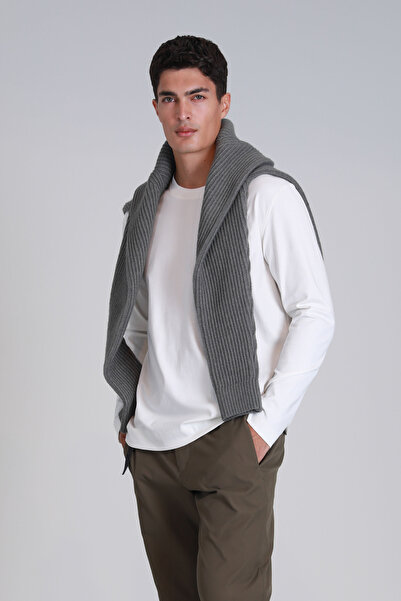 Lufian Patrıce Erkek Uzun Kol Tişört Kırık Beyaz