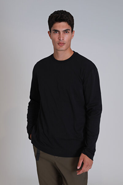 Lufian Ανδρικό μακρυμάνικο μπλουζάκι Patrice μαύρο