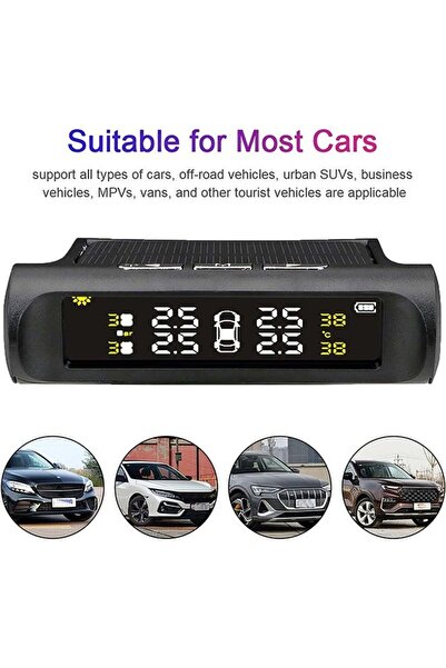 fulina Car Tire Pressure Solar Energy Monitoring System With 4 Internal Sensors