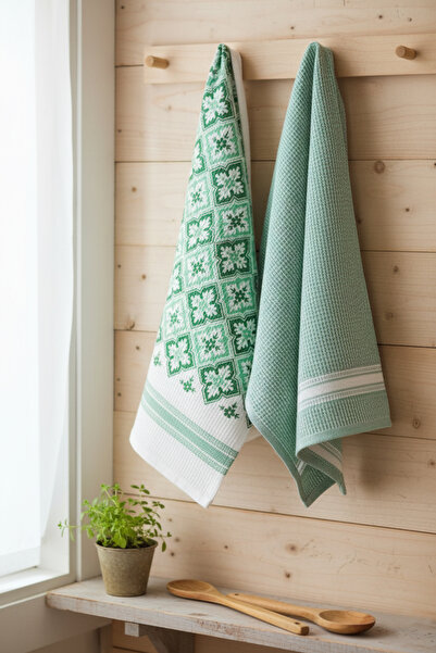 Ladylina Home 2'li Pamuklu Mutfak Kurulama Bezi | Çok Amaçlı Mutfak Havlusu s...