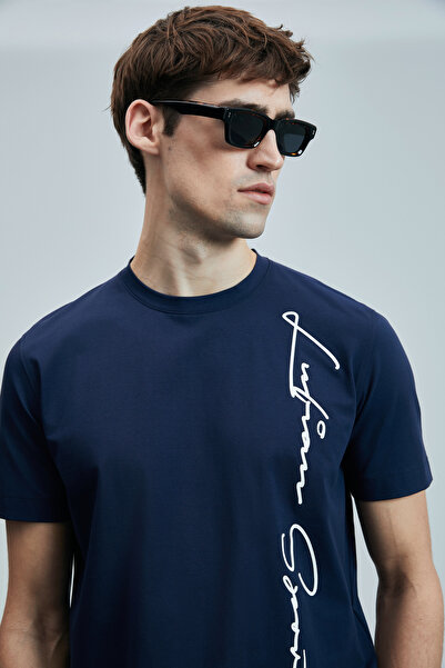 Lufian Μοντέρνο γραφικό T-Shirt - γαλάζιο
