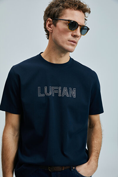 Lufian Σκέφτεστε Σύγχρονο Γραφικό T-Shirt Ναυτικό Μπλε