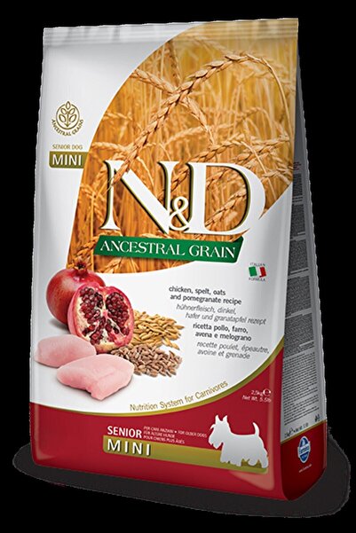 N&D Düşük Tahıllı Senior Tavuklu Küçük Irk Yaşlı Köpek Maması 2.5 Kg