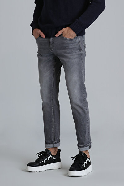 Lufian Stef Smart Jean Erkek Pantolon Slim Fit Açık Gri