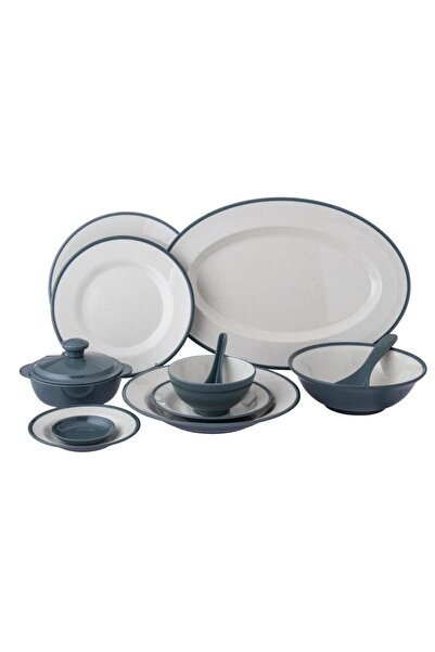casa rosa 57-piece dining set made of high-quality, microwave-safe melamine