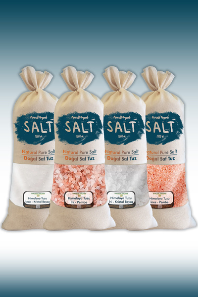 Zencefil Organik Himalaya Tuzu 4 Çeşit Bez Torbalarında Beyaz - Pembe Iri Ve ...