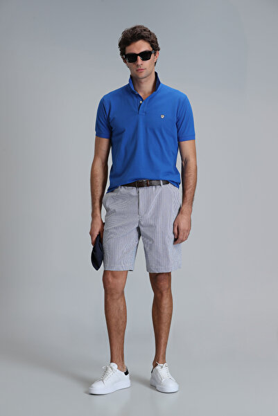 Lufian Fral Spor Erkek Chino Şort Slim Fit Saks