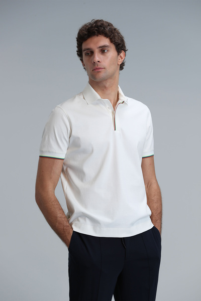 Lufian Ανδρικό μπλουζάκι Polo - Off White, Smart Warm