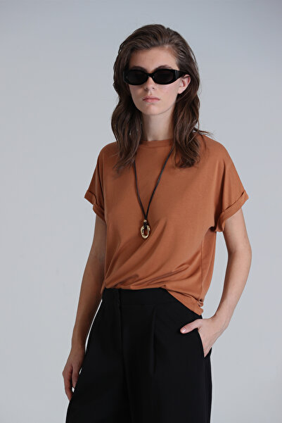 Lufian Γυναικείο T-Shirt Sıgnoria σε χρώμα κανέλας