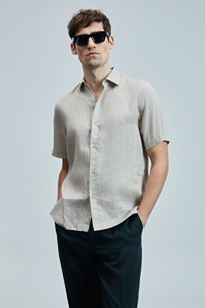 Lufian Bert Erkek Basic Gömlek Comfort Fit Bej