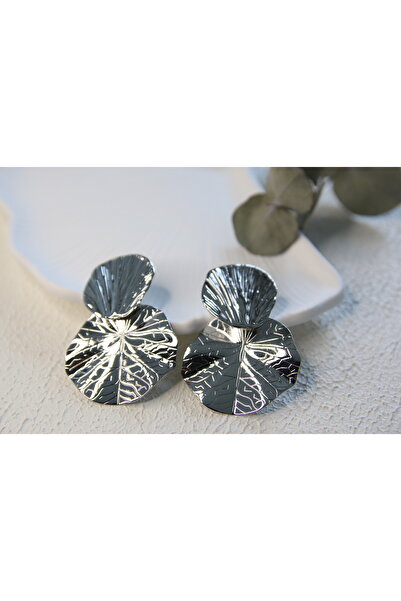 Aksesuar Steel Earrings - Leaf Plate Design