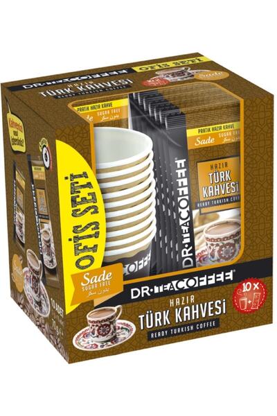 DR. TEA COFFEE Hazır Türk Kahvesi Sade Ofis Seti 10x7gr 70gr (1 Kutu)