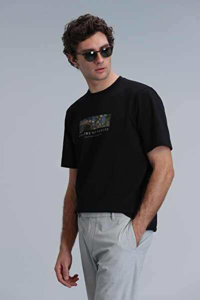 Lufian Bıanca Modern Grafik T- Shirt Siyah