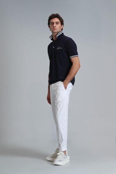 Lufian Tom Smart Erkek Chino Pantolon Slim Fit Beyaz