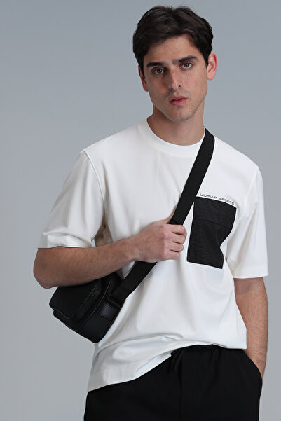 Lufian Μοντέρνο γραφικό μπλουζάκι Liam σε ανοιχτό λευκό