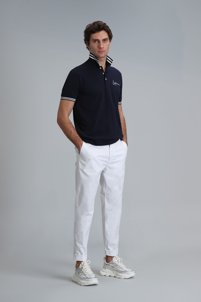 Lufian Tom Smart Erkek Chino Pantolon Slim Fit Beyaz