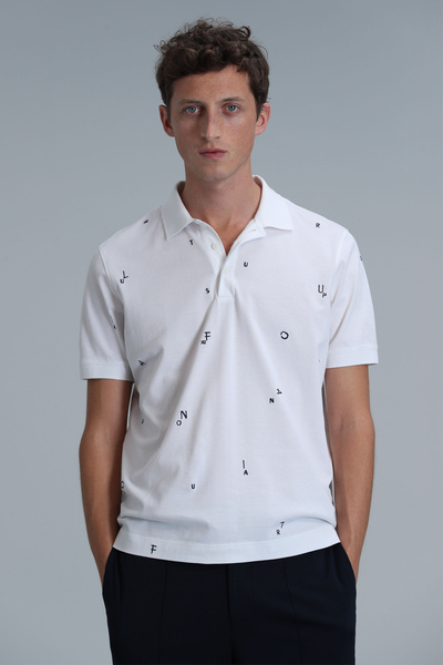Lufian Ανδρικό μπλουζάκι πόλο Pascal Smart Λευκό
