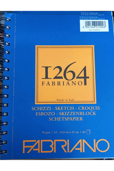 Fabriano Schizzi A5 F-1264 Sketchbook - 90 G, with Side Spiral and Microperforated