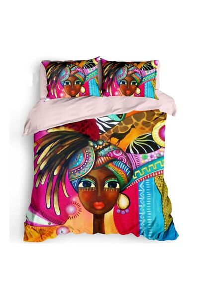 Destan Home Ranforce Dubaku Double %!00 Cotton Duvet Cover Set