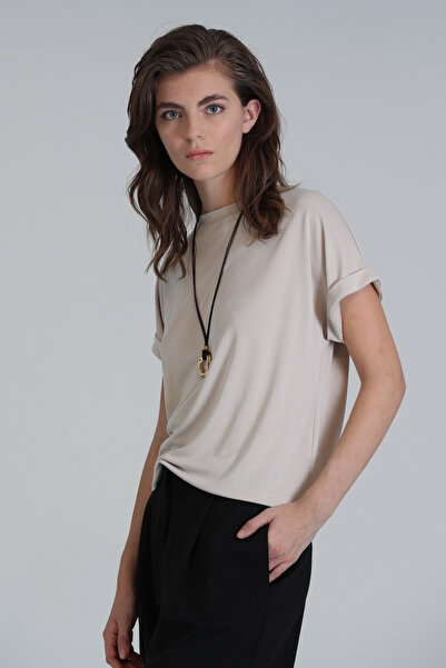 Lufian Μπεζ γυναικείο μπλουζάκι Sıgnorıa